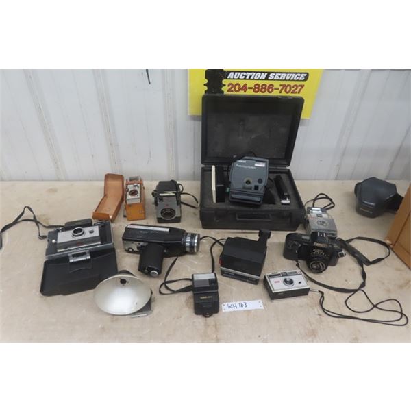 Assorted Vintage Cameras - Polaroids, Canon T70, Kodak Plus More 