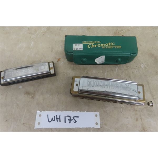 2 Harmonicas - Hohner Bluesband and Koch , Harmonica Made in Germany Chromatic 