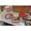 Image 3 : Canada Dry Wood Box, Horse Yolkes, Assorted Tins, Skates Plus More 