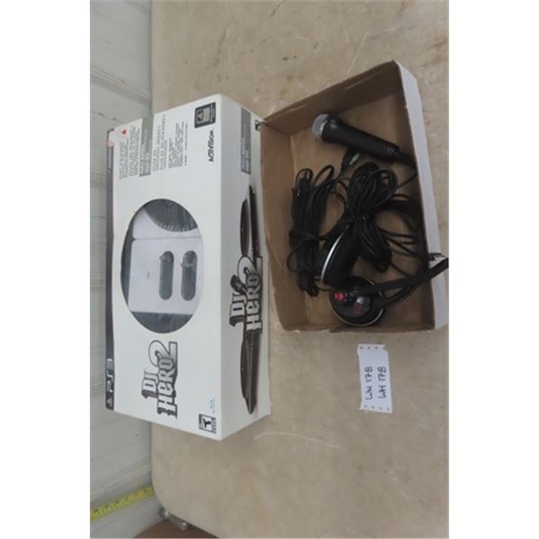 PS3 DJ Hero 2 Turntable with Accessories - Headphones and Microphone 
