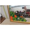 Image 4 : Unique Mirror with Painted Oranges and Flowers 21''x27'' , Signed Herbert Piki Pheasent Picture 18x2
