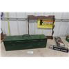 Image 1 : 1944 Green Ammo Box 31x9x9'' , Rifle Scope, Gun Cleaning Kit, Wood Gun Rack 