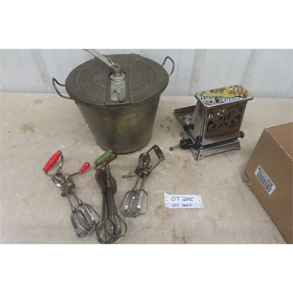  Universal # 4 Bread Maker - Vintage Fold Down Toaster, 3 Hand Mixers