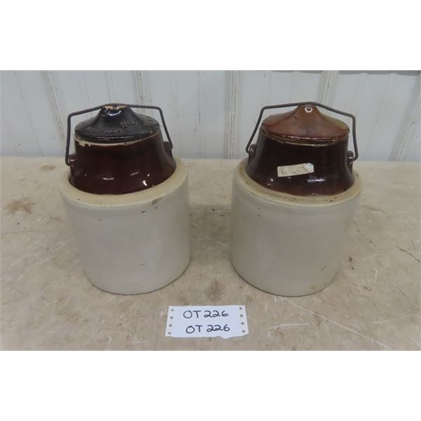  2 Vintage Pickle Crocks 