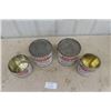 Image 4 : 4 Rogers BC Sugar Golden Syrup Tin Cans - 2 20 Pound, 2 10 Pound , 2 with Lids, All Have Handles 