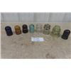 Image 1 : 8 Assorted Telephone Insulators - Purple BTC, Dark Green Diamond, and Others 