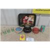 Image 1 : Coca Cola Tray , 3 Coke Glasses, Planter Tin, Jar Lid, Watkins Tin, Plus More 
