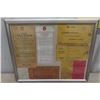 Image 2 : Framed Johnson Sea Horse Literature 15x13'', 3 Assorted Framed Receipts- North Star Oil, CP Express,