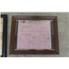 Image 5 : Framed Johnson Sea Horse Literature 15x13'', 3 Assorted Framed Receipts- North Star Oil, CP Express,