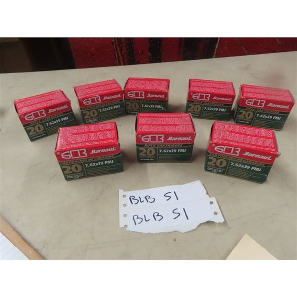 7.62x39 Ammo 160 Rounds - MUST HAVE PROOF OF PAL PRIOR TO PURCHASE - WE DO NOT SHIP AMMO