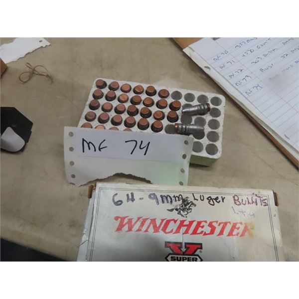 (34) 9mm Luger Reload Bullets