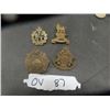 Image 1 : 4 Military Brass Badges : RCAF, Canadian Provost Corps, 1885 Canadian Written in French, South Saska