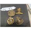 Image 6 : 4 Military Brass Badges : RCAF, Canadian Provost Corps, 1885 Canadian Written in French, South Saska
