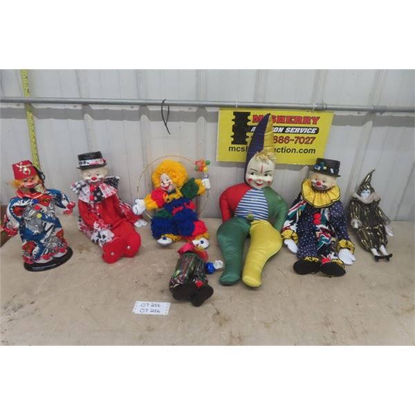 Assorted Clowns ; Plus, Wool, Ceramic