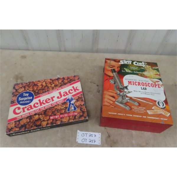 Skil Craft Microscope Lab in Metal Box, Cracker Jack Puzzle