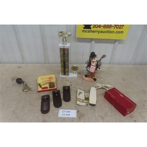 Drink at Joe's Bar Tool Set, Pocket Knife Holders, Razor, Hair Clippers, Atomizer Box plus more 