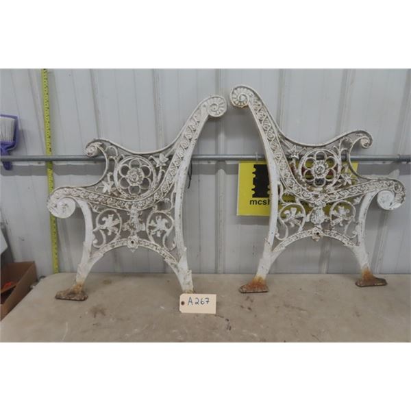 Very Heavy Pair of Cast Iron Park Bench Ends