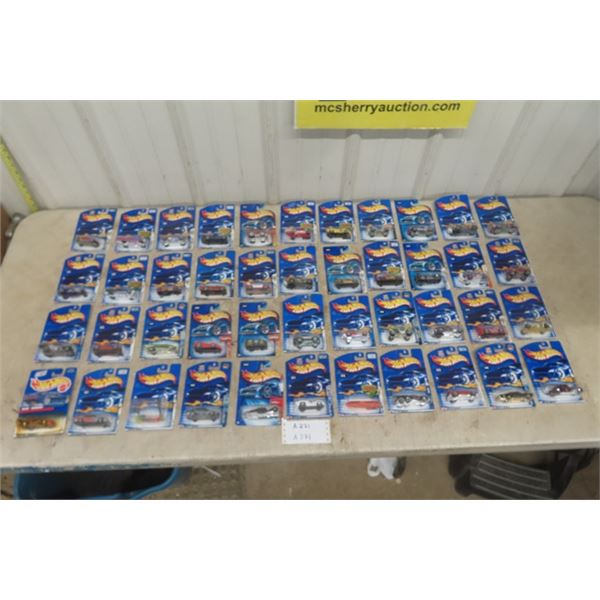 44 Hot Wheels Die Cast Cars on Cards - All 20+ Years Old