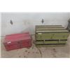 Image 1 : Pair of Vintage Travel Trunks - Both Have Been Lined with Wood + Painted Outside ; Small 13"x 16"