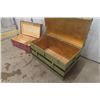 Image 6 : Pair of Vintage Travel Trunks - Both Have Been Lined with Wood + Painted Outside ; Small 13"x 16"