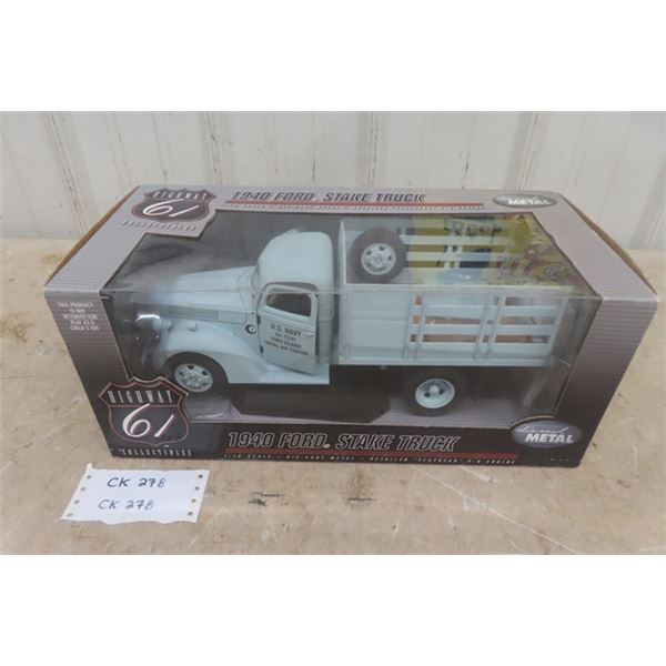 Highway 61 1940 Ford Stake Truck 1:16 Scale Die Cast - New in Box