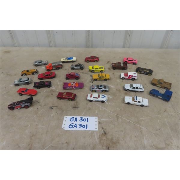 25 Assorted Die Cast Cars - Mostly Hot Wheels - Many Pre 1980 with a Couple Red Lines