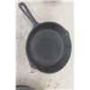 Image 3 : 3 Cast Iron Frying Pans - 10.5", 9.5", 8.5" - 2 Lodge + 1 Unmarked