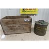 Image 1 : Wooden Dynamite Crate 10" X 11" x 18" + German Military ( i believe) Black Powder Tin - something ex