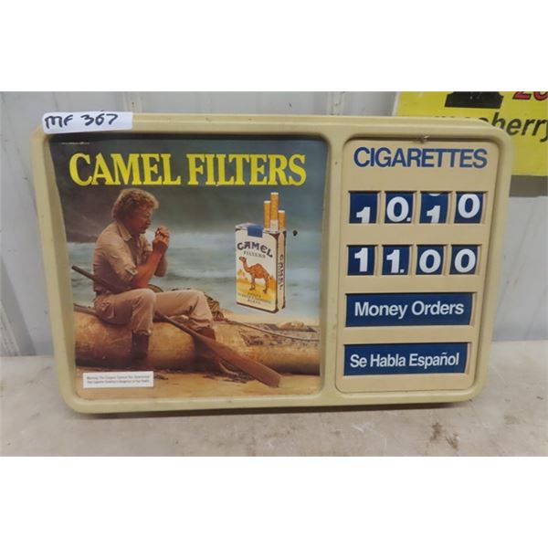 Camel Cigarette 1985 Plastic Sign 14" x 25" 