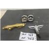 Image 1 :  Jaguar Hood Ornament, Thunderbird Hood Ornament, Water + Fuel Gauge