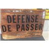 Image 1 : Minister Defense Metal Sign 16" x 24" 