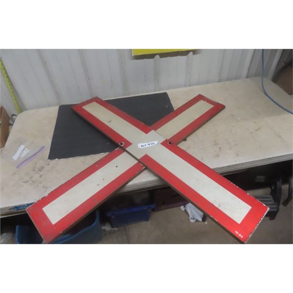 Metal 2 pc Railway Crossing Sign Each 48" Long