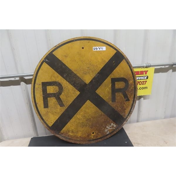 Vintage Railroad Crossing Sign 30" Wide - i believe Metal/ Porcelain