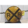 Image 1 : Vintage Railroad Crossing Sign 30" Wide - i believe Metal/ Porcelain