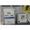 Image 1 : 2 Metal Signs ; 1) No Parking 12" x 12" + 1) Oil Pipeline 12"x18" 