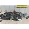 Image 1 : 4 Metal Motorcycle Displays Approximately 10" Tall 17" Long 
