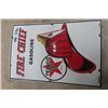 Image 1 : Texaco Fire Chief Porcelain Sign 9-1 53 12" x 18" 