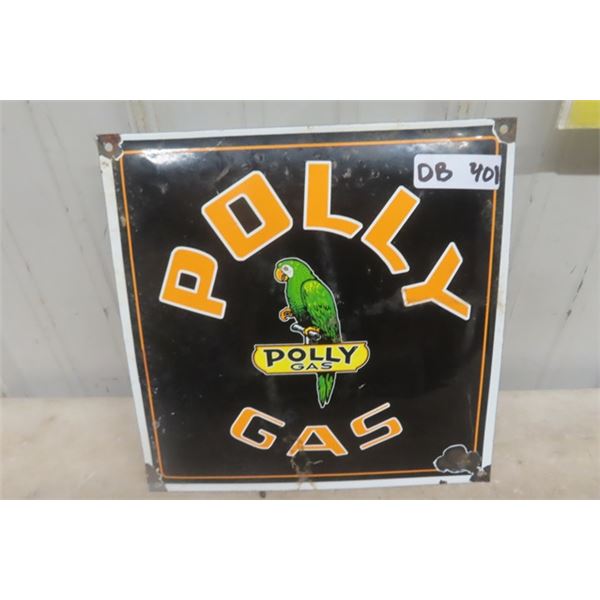 Polly Porcelain Gas Sign 12" x 12" - Modern
