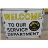 Image 1 : Polly Service Department Porcelain Sign 13" x 16" - Modern
