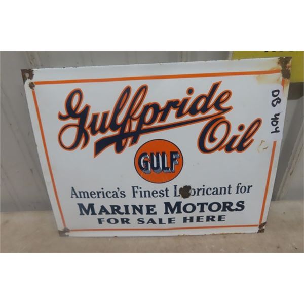 Gulf Oil Porcelain Sign 13" x 16" - Modern