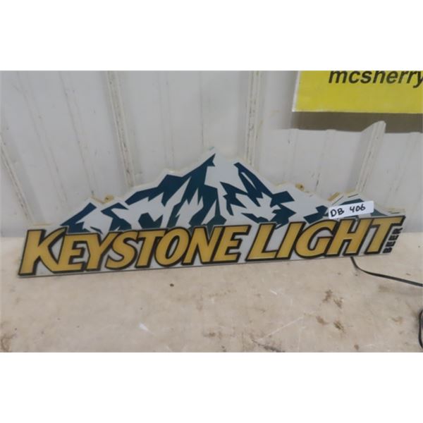 Keystone Lite Beer Sign - Doesn't Light Up - 9.5" x 29"