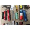 Image 4 : Various Train Items; Tyco Transformer, Cars, Engine, Some Track, some have undercarriage damage