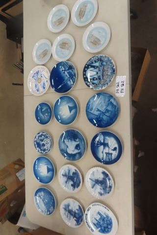 20 Assorted Blue Plates - Royal Copenhagen, Delfite, Eschenbach ...