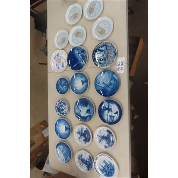 20 Assorted Blue Plates - Royal Copenhagen, Delfite, Eschenbach 