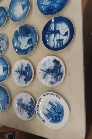 20 Assorted Blue Plates - Royal Copenhagen, Delfite, Eschenbach ...