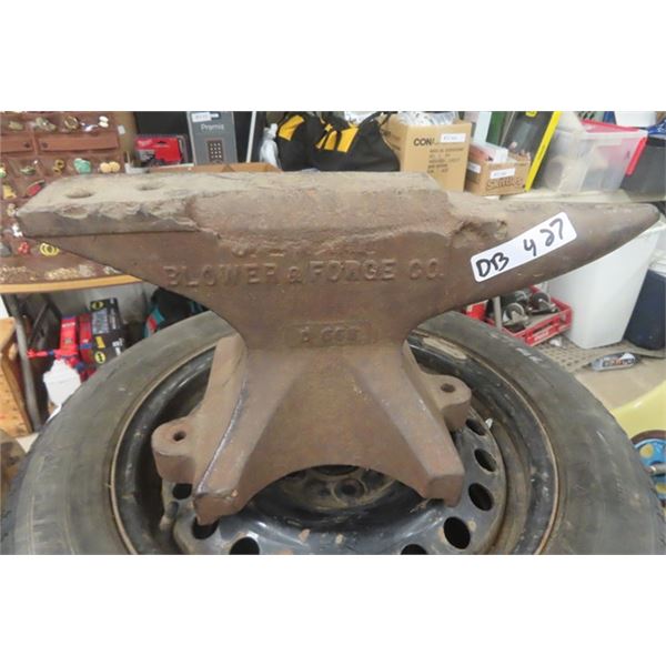 Blower + Forge Co. Anvil 10.5" Tall 20" Long - width at Base 9" width at top 3.5"