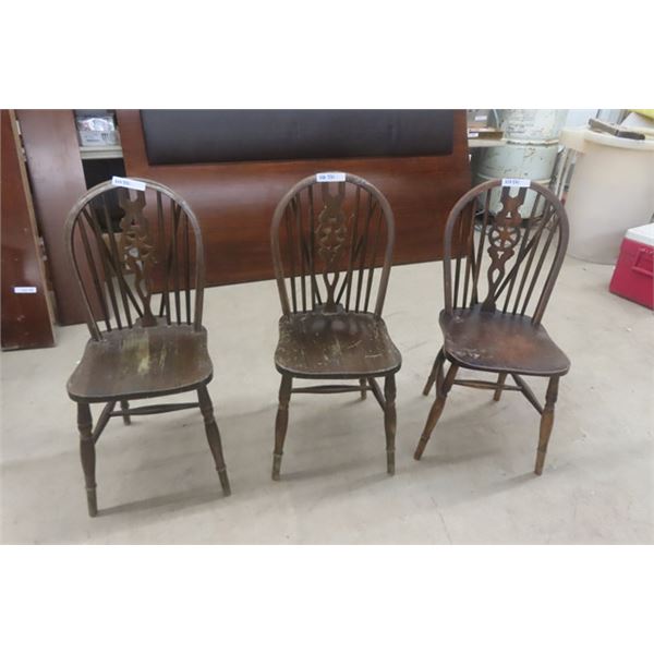3 Strung Back Dining Chairs
