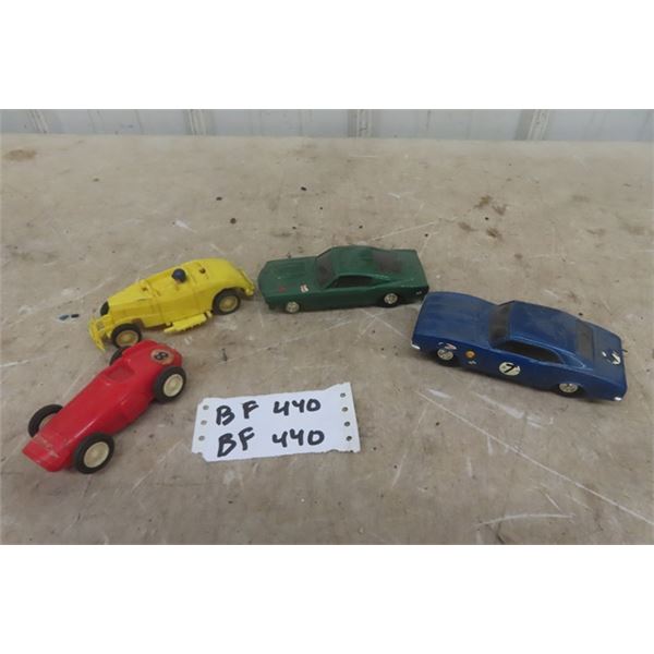 4 Race Cars for Tracks- 3 Seem Complete - 1 not all there