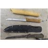 Image 2 : 2 Butcher Knives, 2 Hanging Fish Scales, Tasco 8x21 BInoculars, 5 Utility Knife/Tools