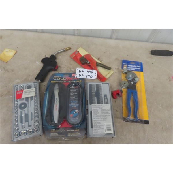 New Tools; Tube Bender, Soldering Tool, 3/8" Socket Set, Screwdriver Extractor Set